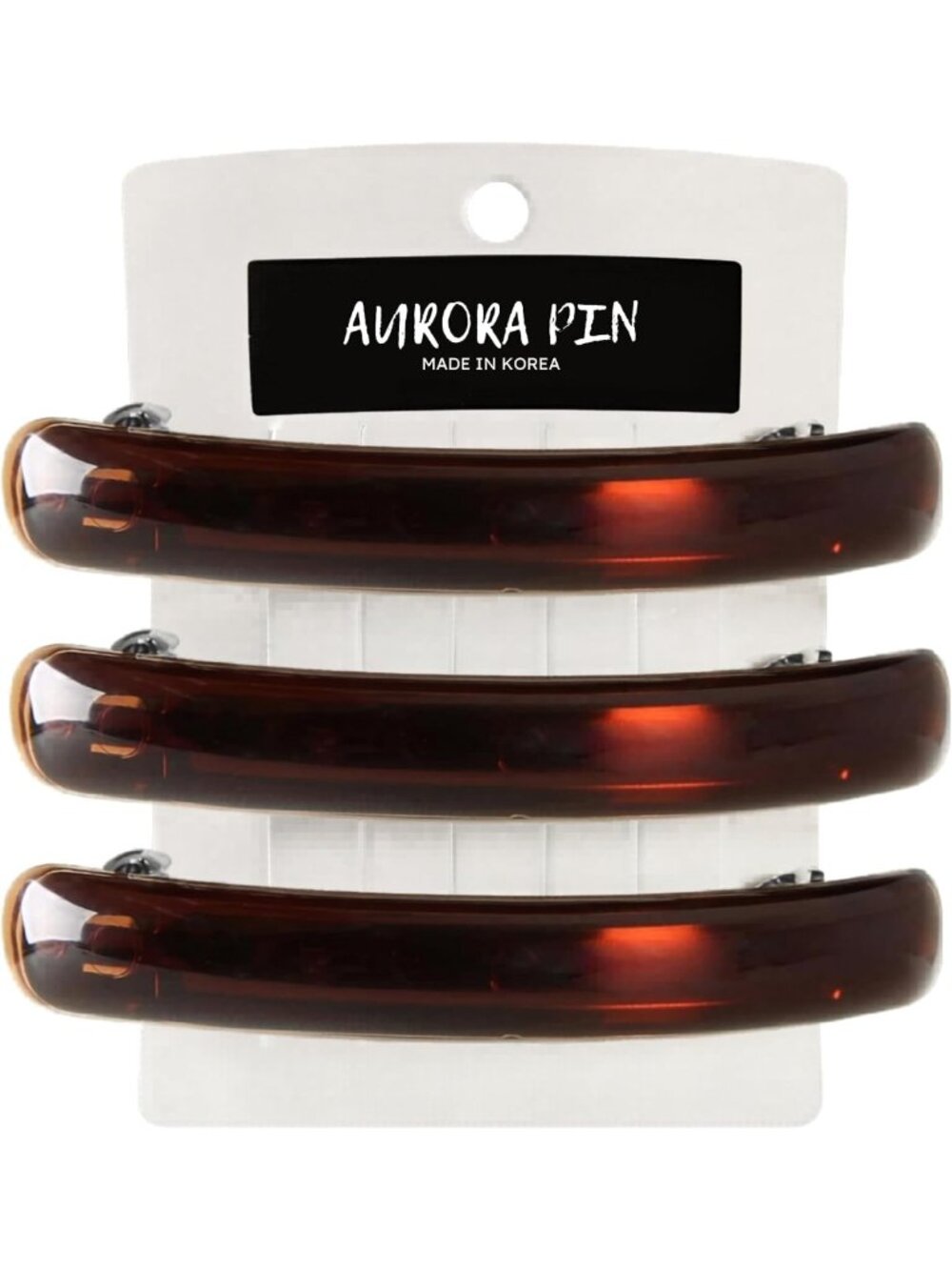 Stylish Tortoise Shell Hair Barrettes for Women - 3 Pack Thick Hair Clips